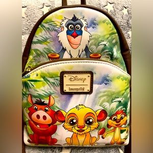 EUC Loungefly Disney Lion King Backpack featuring Simba Timon Pumbaa